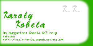 karoly kobela business card